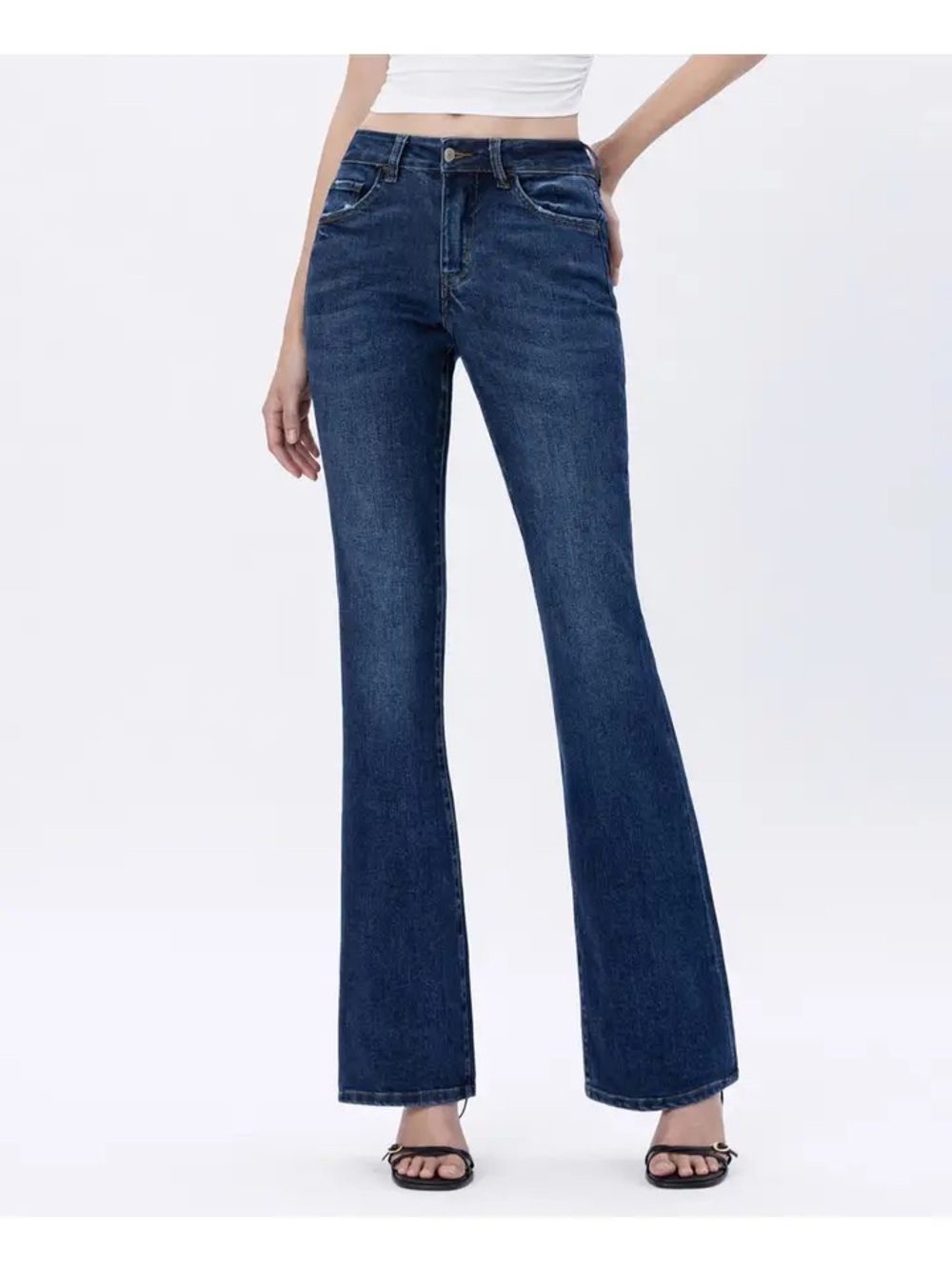🆕 Lovervet Mid-rise Relaxed Boot Cut Dark Wash Jeans NWT SZ 30/11